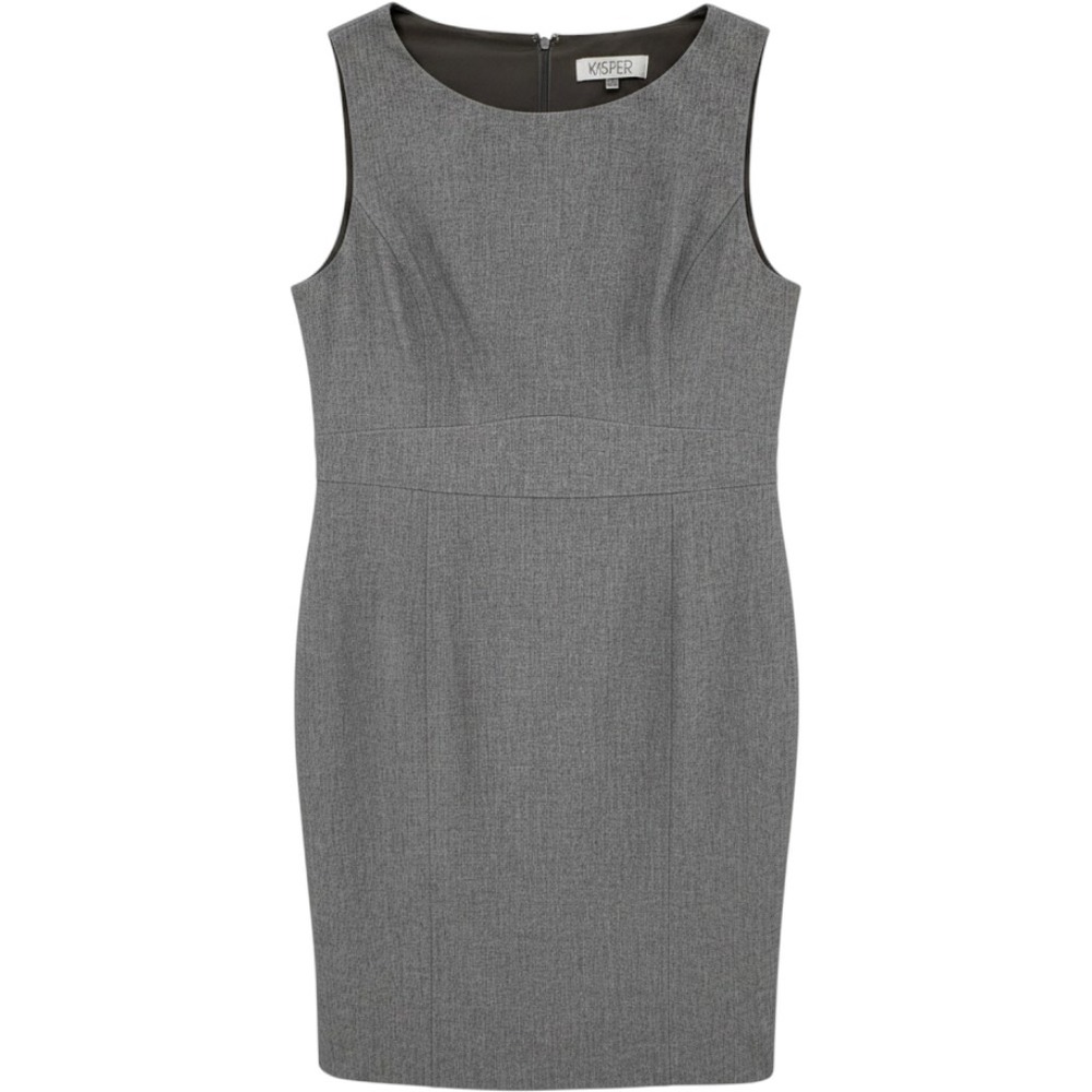 Kasper Sheath Dress Women 14 Grey Excellent Sleeveless Professional Workwear